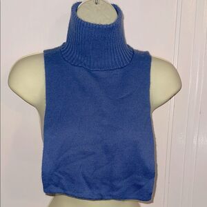 Vintage Periwinkle Blue Ribbed Turtleneck‎ Neck Dickie